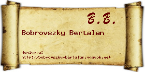 Bobrovszky Bertalan névjegykártya