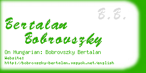 bertalan bobrovszky business card